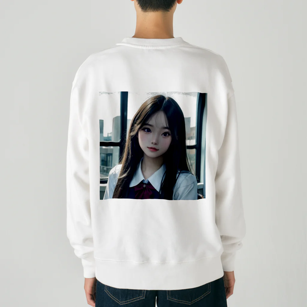 AI美女書架のAI美女子高生　アサミ Heavyweight Crew Neck Sweatshirt