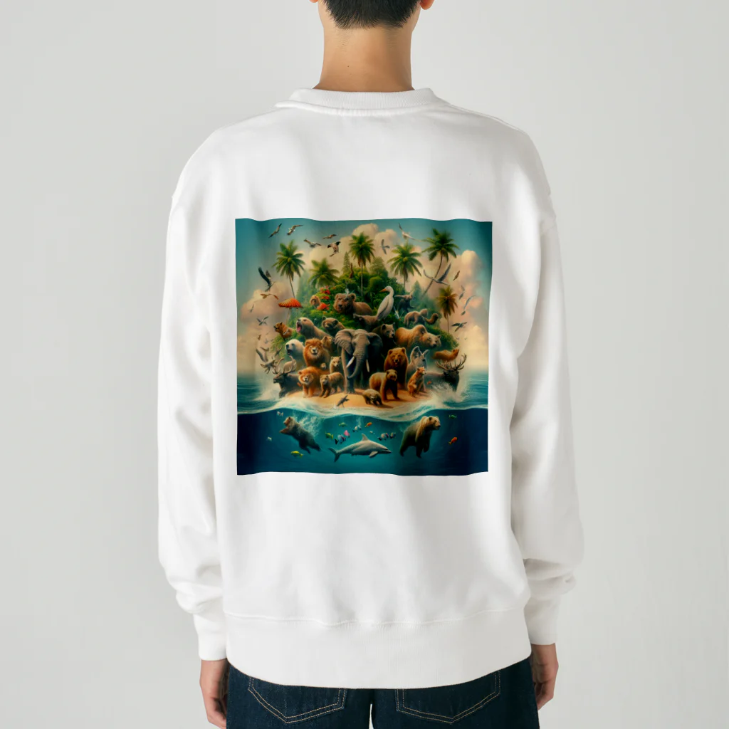 nyonsunの宝箱の動物達の楽園物語 Heavyweight Crew Neck Sweatshirt