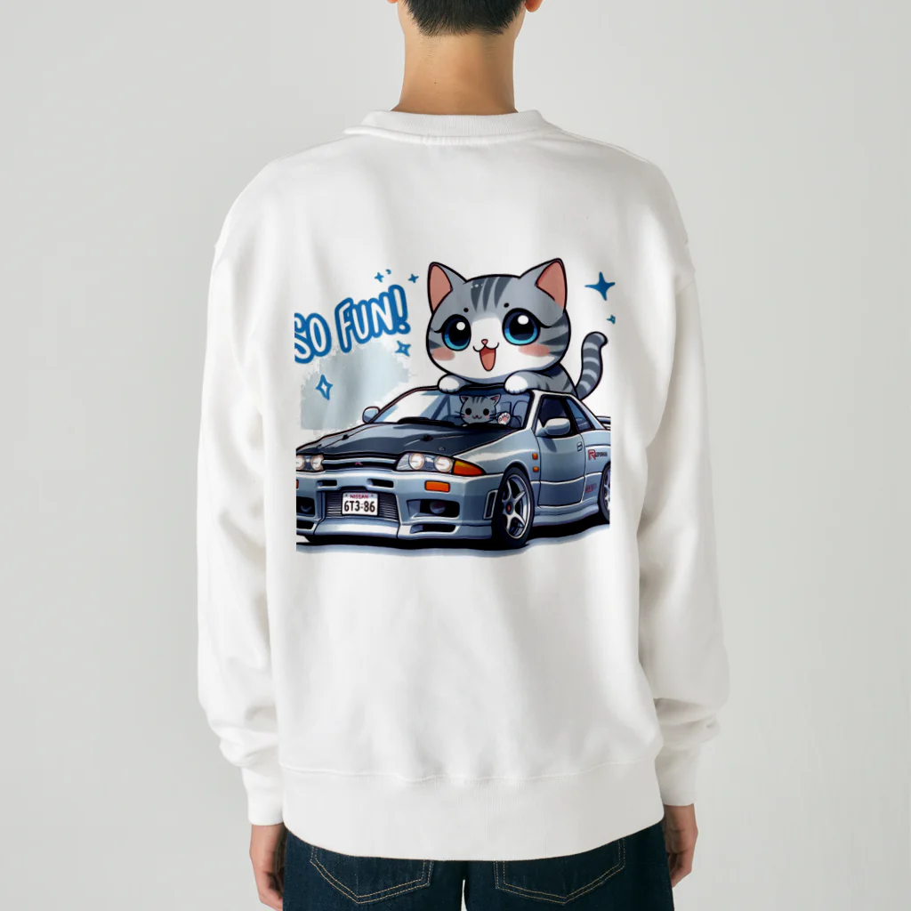 takkun0328のGT-Rと猫の夢のコラボ！ Heavyweight Crew Neck Sweatshirt