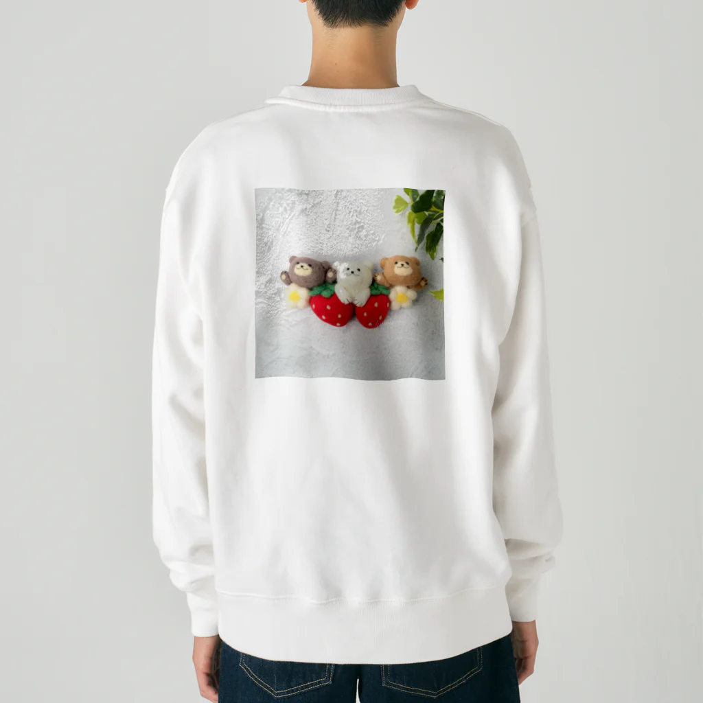 kumamia（くまみあ）のくまの３兄弟（2024いちごver.） Heavyweight Crew Neck Sweatshirt