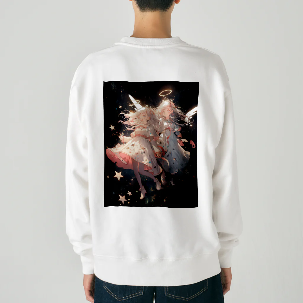 AQUAMETAVERSEのワクワクしながら宇宙の外に旅立つ天使たち アメジスト 2846 Heavyweight Crew Neck Sweatshirt