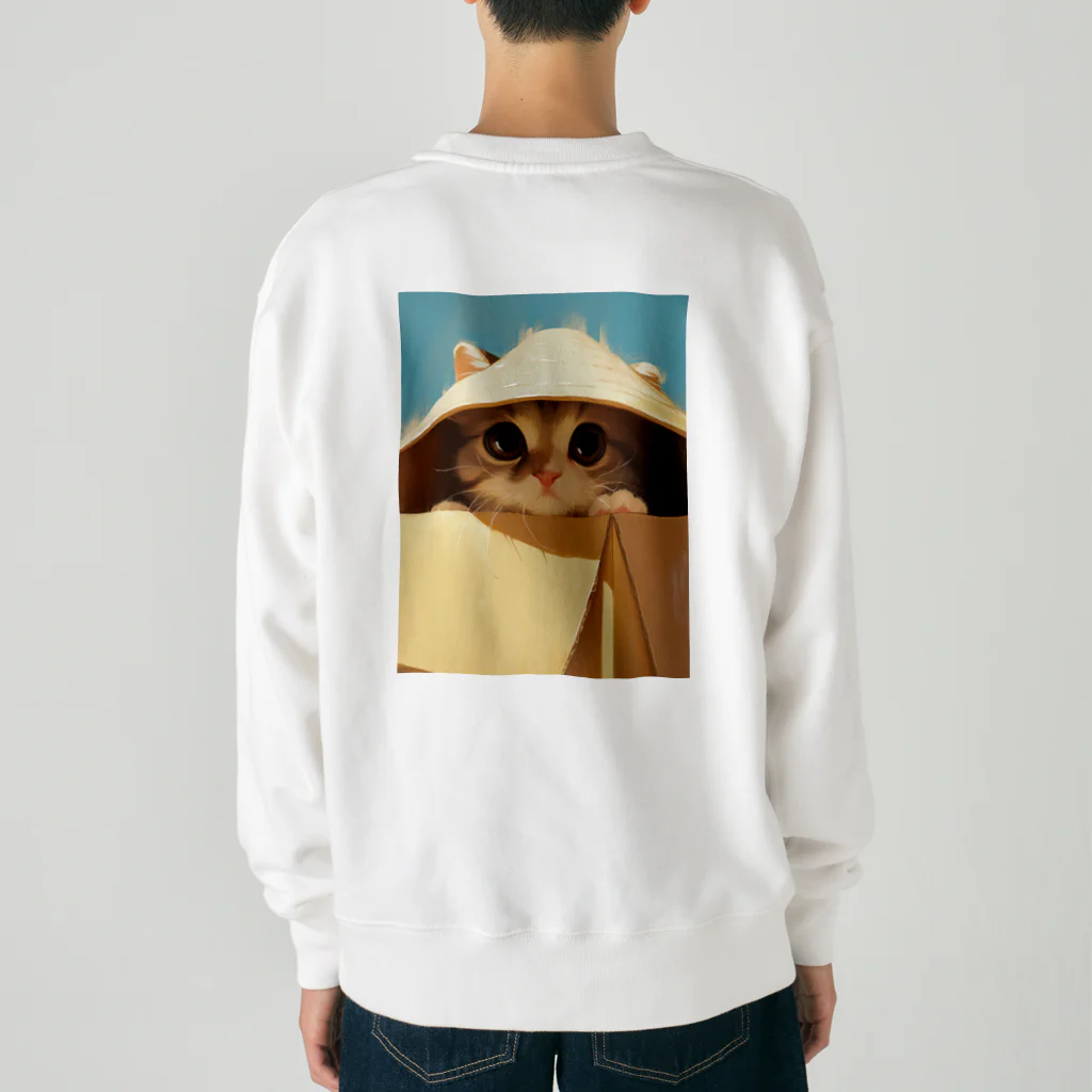 AQUAMETAVERSEの箱からのぞいている子猫　ラフルール　1859 Heavyweight Crew Neck Sweatshirt