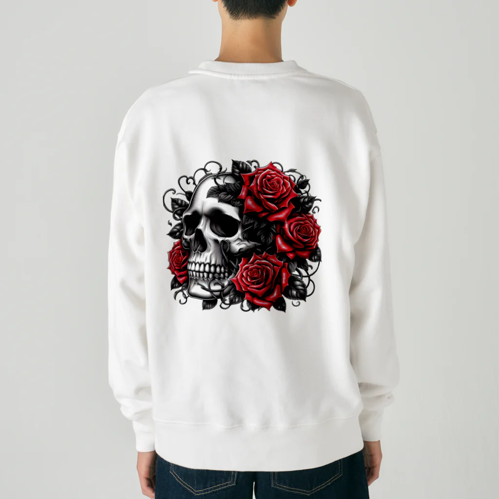 heart-sの薔薇と髑髏 Heavyweight Crew Neck Sweatshirt