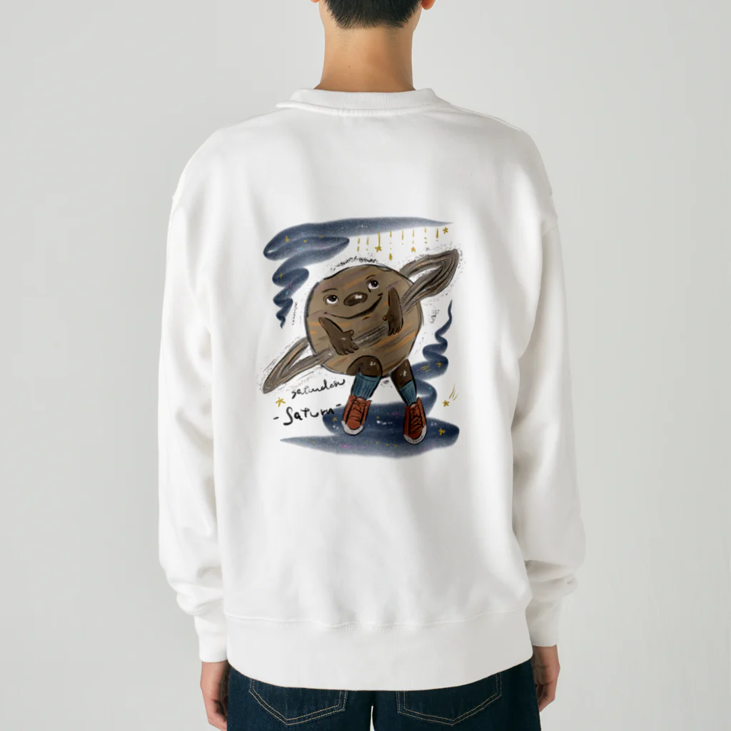 さとうです(イラスト)の土星さん Heavyweight Crew Neck Sweatshirt