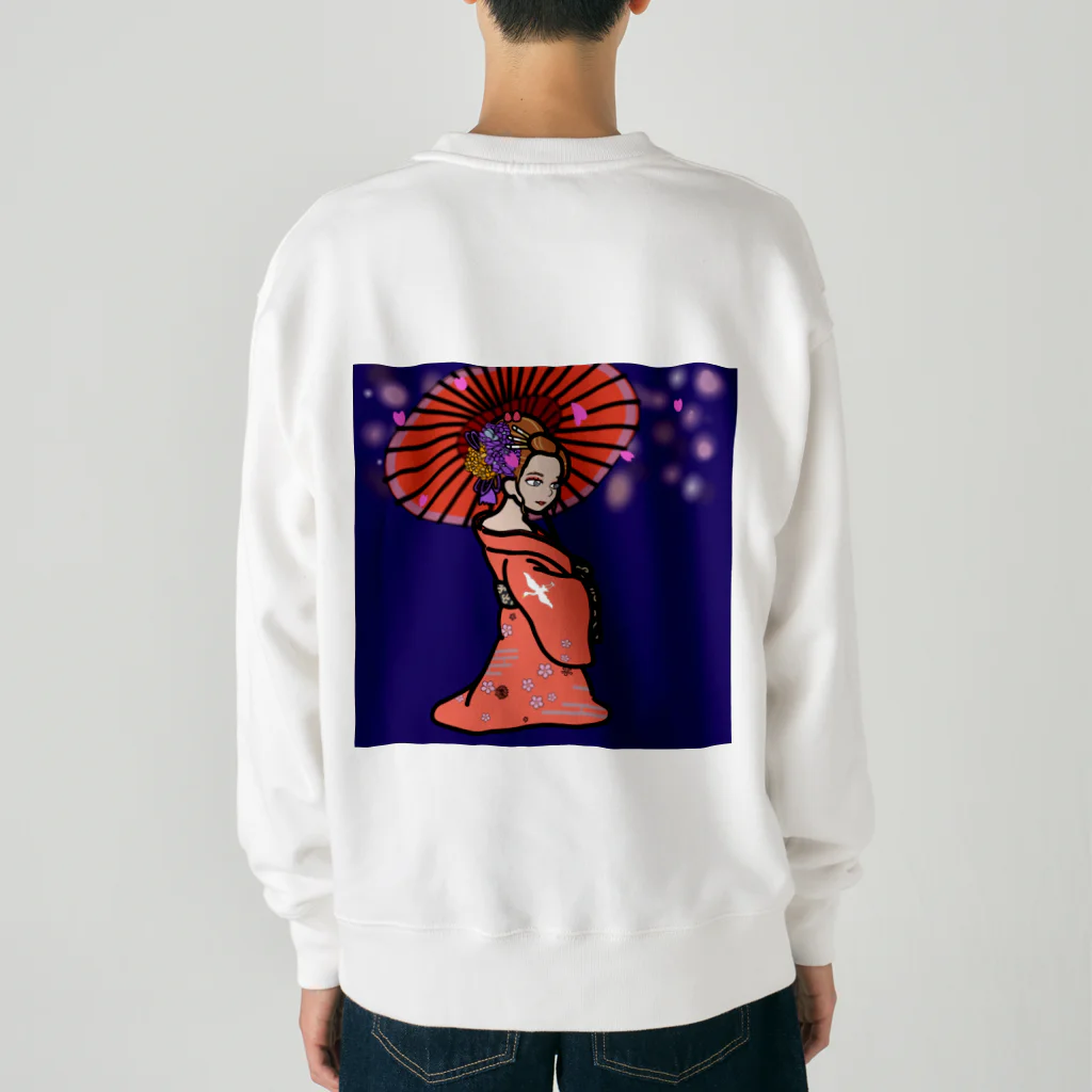 えんまくんの花魁ちゃん・桜 Heavyweight Crew Neck Sweatshirt