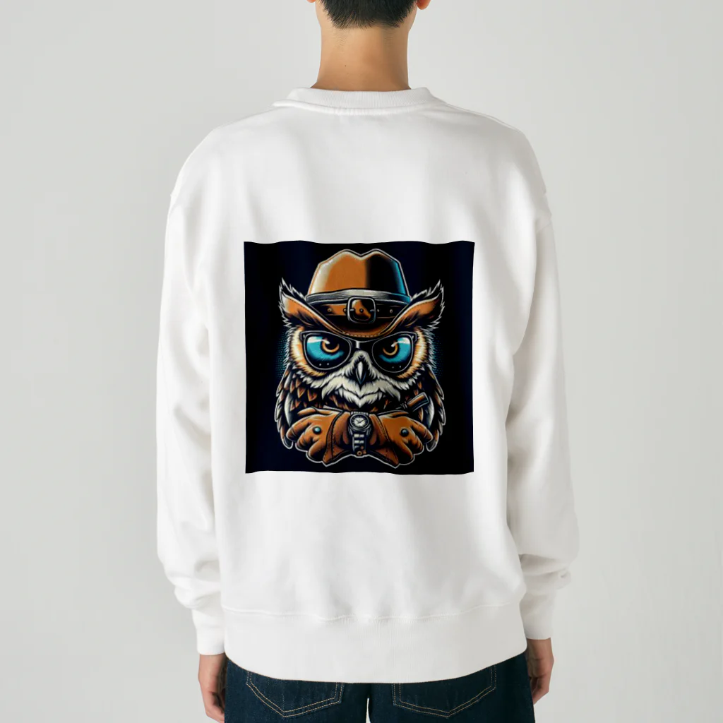 フクロウのベッドのフクロウ探偵 Heavyweight Crew Neck Sweatshirt