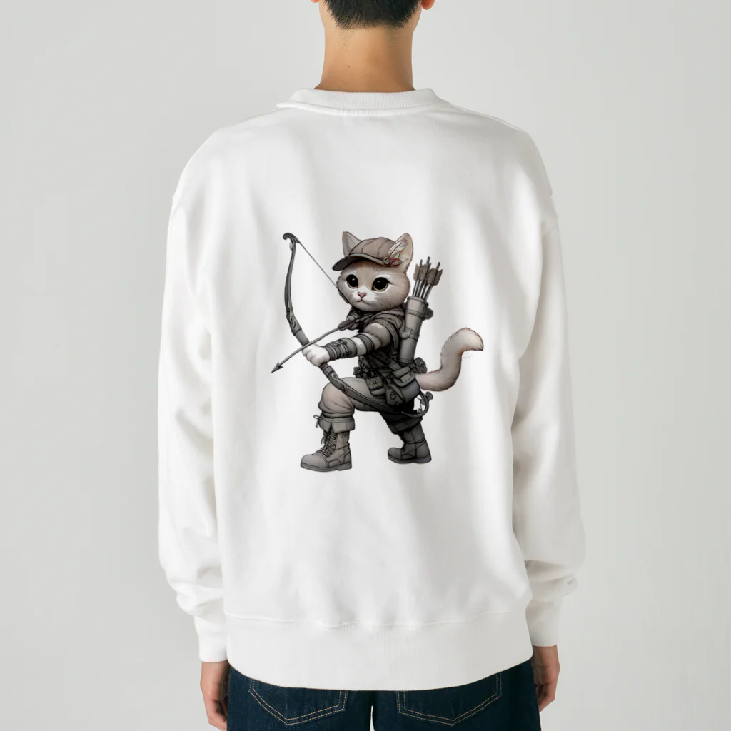 われらちきゅうかぞくのロビンキャット Heavyweight Crew Neck Sweatshirt