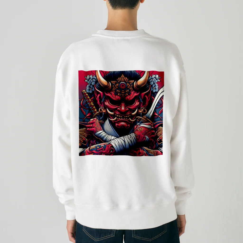 ARMORのスカルグローブと般若 Heavyweight Crew Neck Sweatshirt