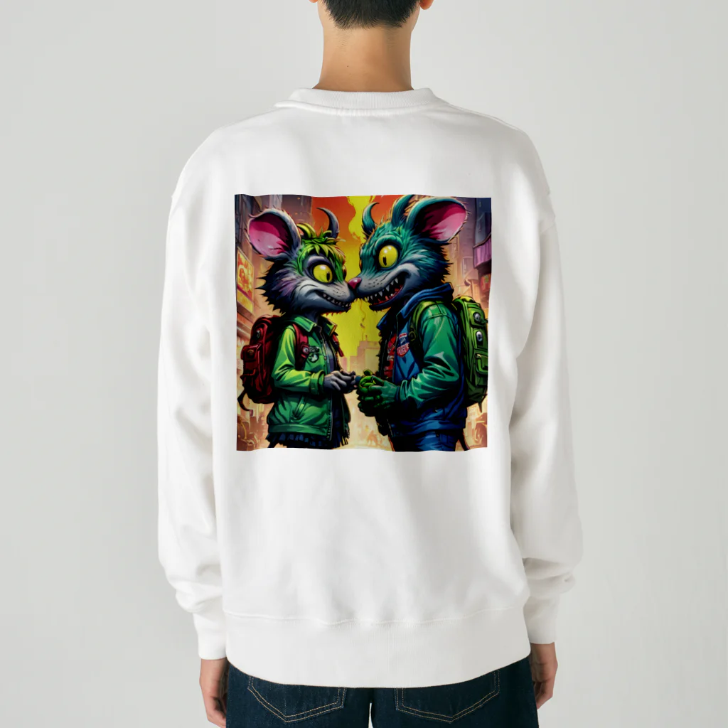 LEAD !のモンスターの仲良し兄弟 Heavyweight Crew Neck Sweatshirt