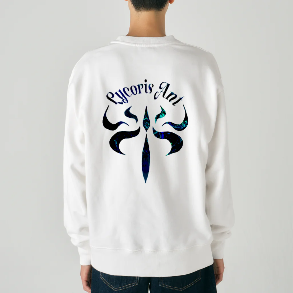 Lycoris Ant～リコリスアント～のLycorisAnt（リコリスアント）ロゴ（青） Heavyweight Crew Neck Sweatshirt