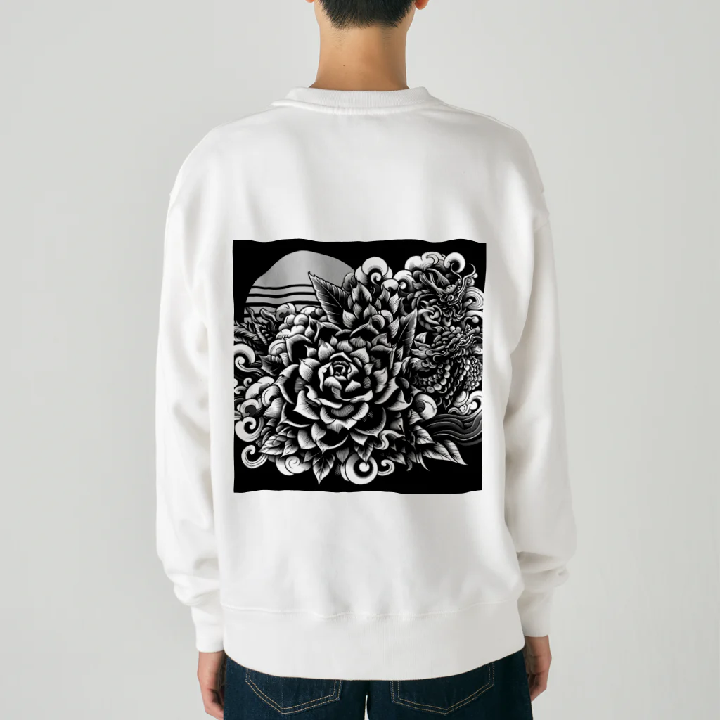 tooeの和華日　黒 Heavyweight Crew Neck Sweatshirt