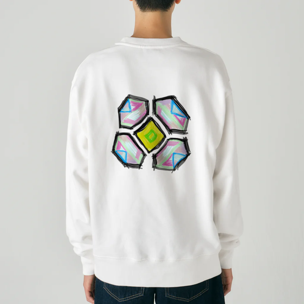 令和のくまさんのHeard Flower Heavyweight Crew Neck Sweatshirt