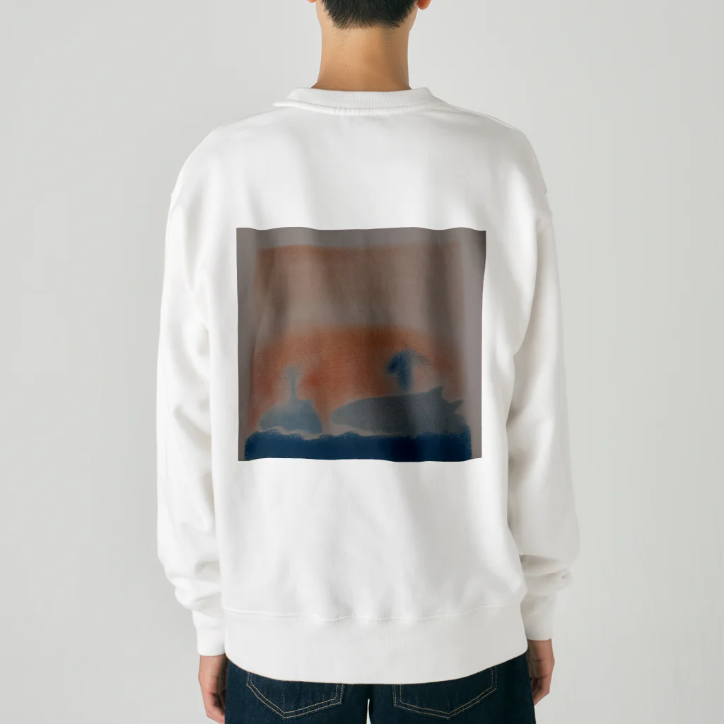 わくわく海の雑貨屋のやさしいクジラの親子 Heavyweight Crew Neck Sweatshirt