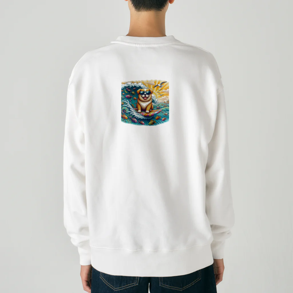 Mizのゆるハウスのサーフィンワンコ Heavyweight Crew Neck Sweatshirt