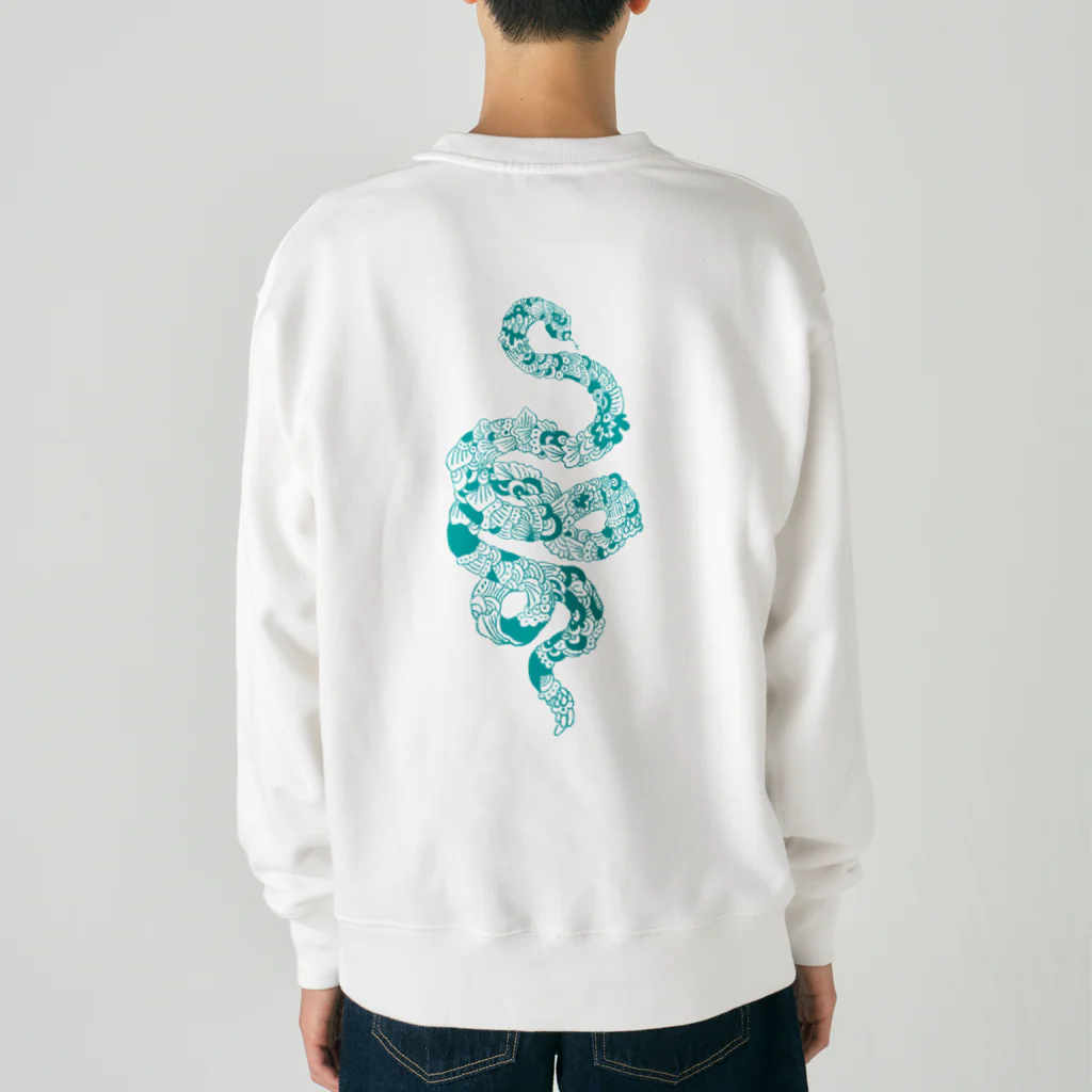 亜月の宝箱の蛇 (青) Heavyweight Crew Neck Sweatshirt