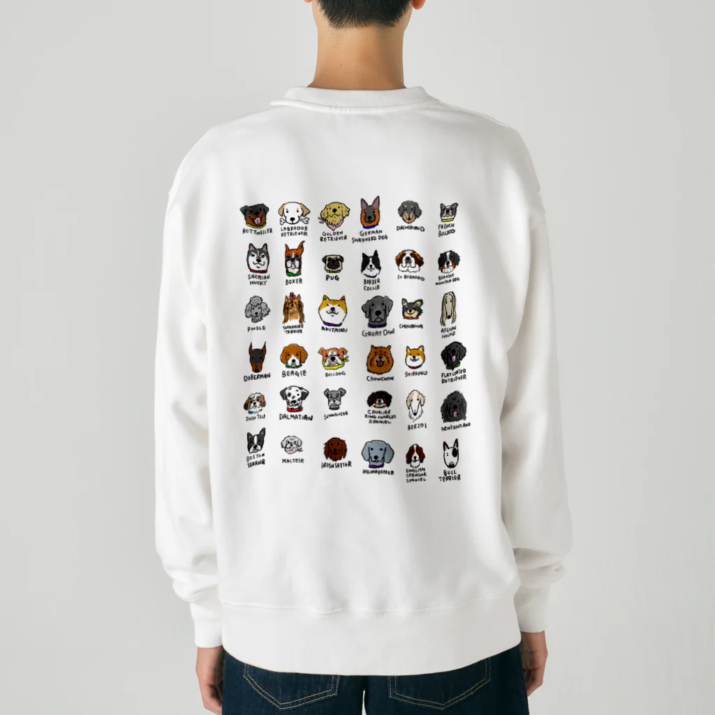 Dog Drawer Drawn by Dogの犬たくさん バックプリント Heavyweight Crew Neck Sweatshirt