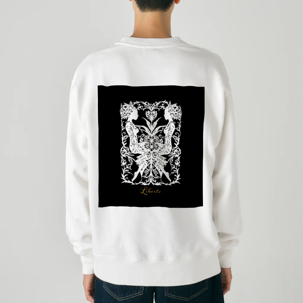 切り絵作家　MiHoの「植物の貴婦人」 Heavyweight Crew Neck Sweatshirt