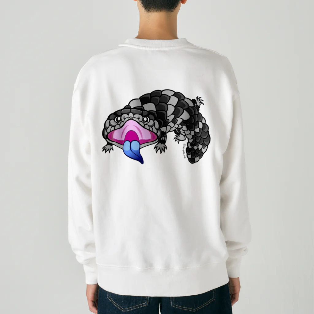 もむのふの爬虫類グッズやさんのマツカサトカゲちゃんバックプリント Heavyweight Crew Neck Sweatshirt