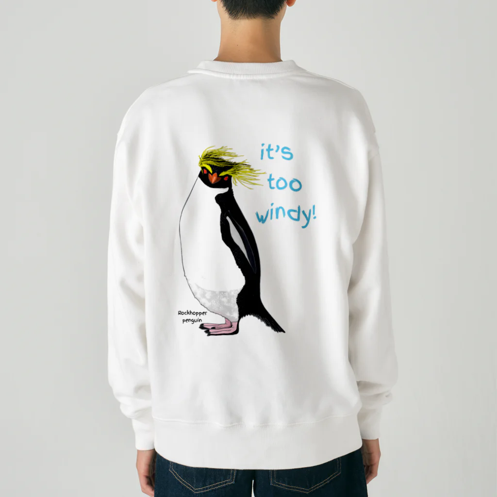 LalaHangeulのRockhopper penguin　(イワトビペンギン)　バックプリント Heavyweight Crew Neck Sweatshirt