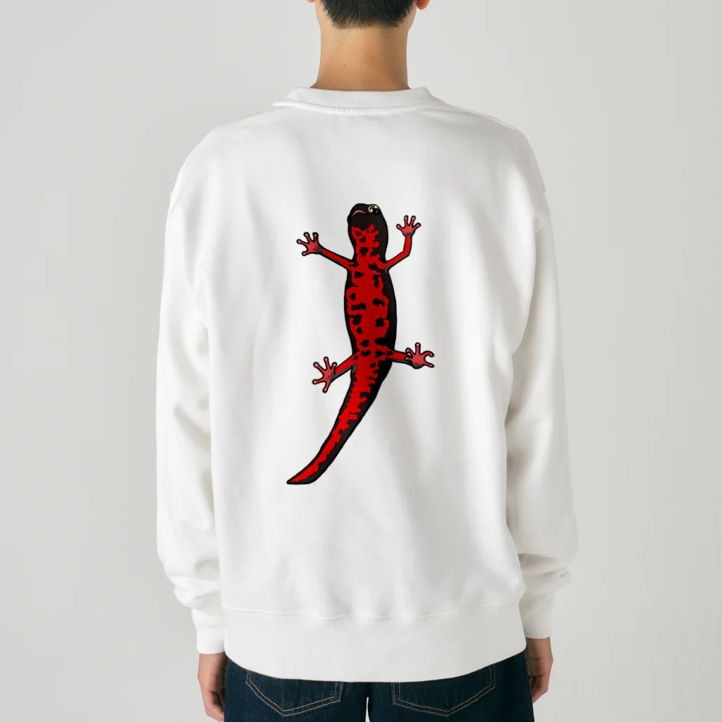 LalaHangeulのアカハライモリさん　文字無し バックプリント Heavyweight Crew Neck Sweatshirt