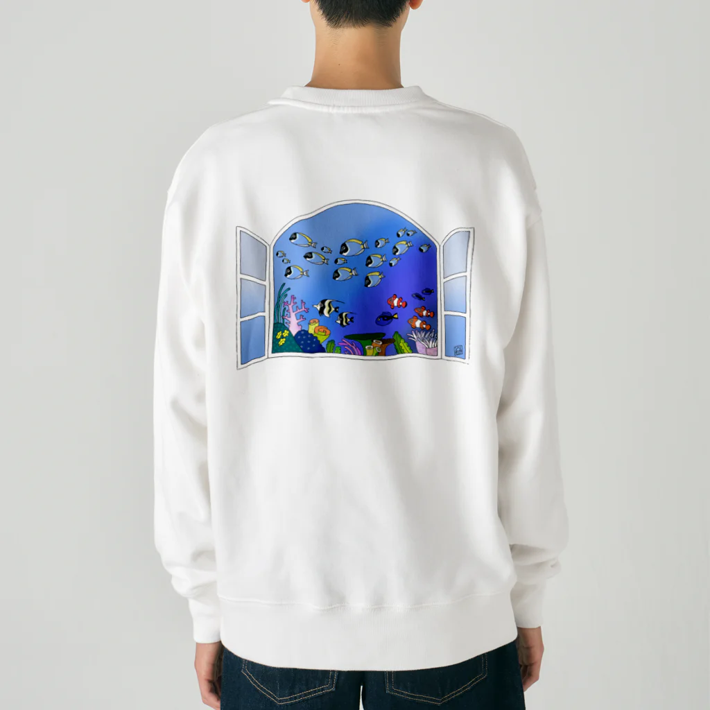 栗坊屋のパウダーブルーが泳ぐ海 Heavyweight Crew Neck Sweatshirt