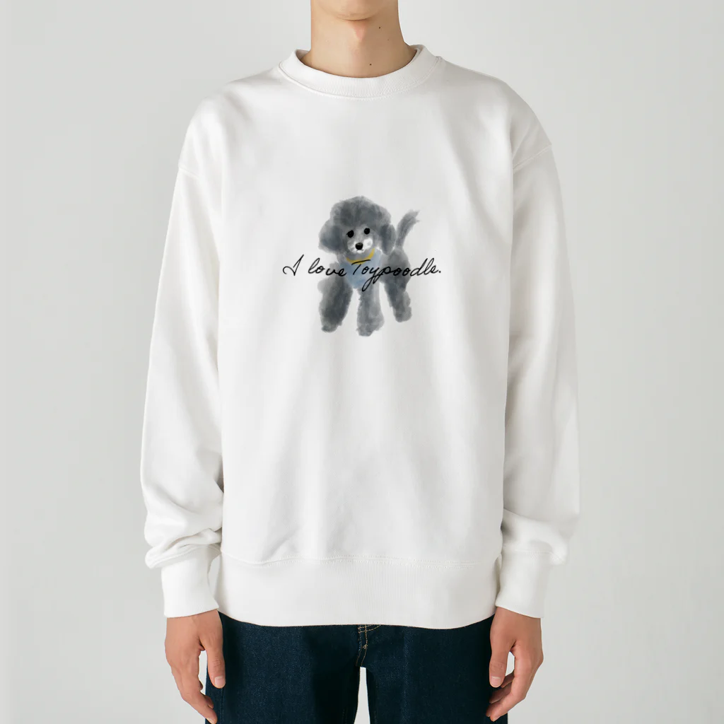 ぽぽっとツイてるのI love Toypoodle⭐︎2 Heavyweight Crew Neck Sweatshirt