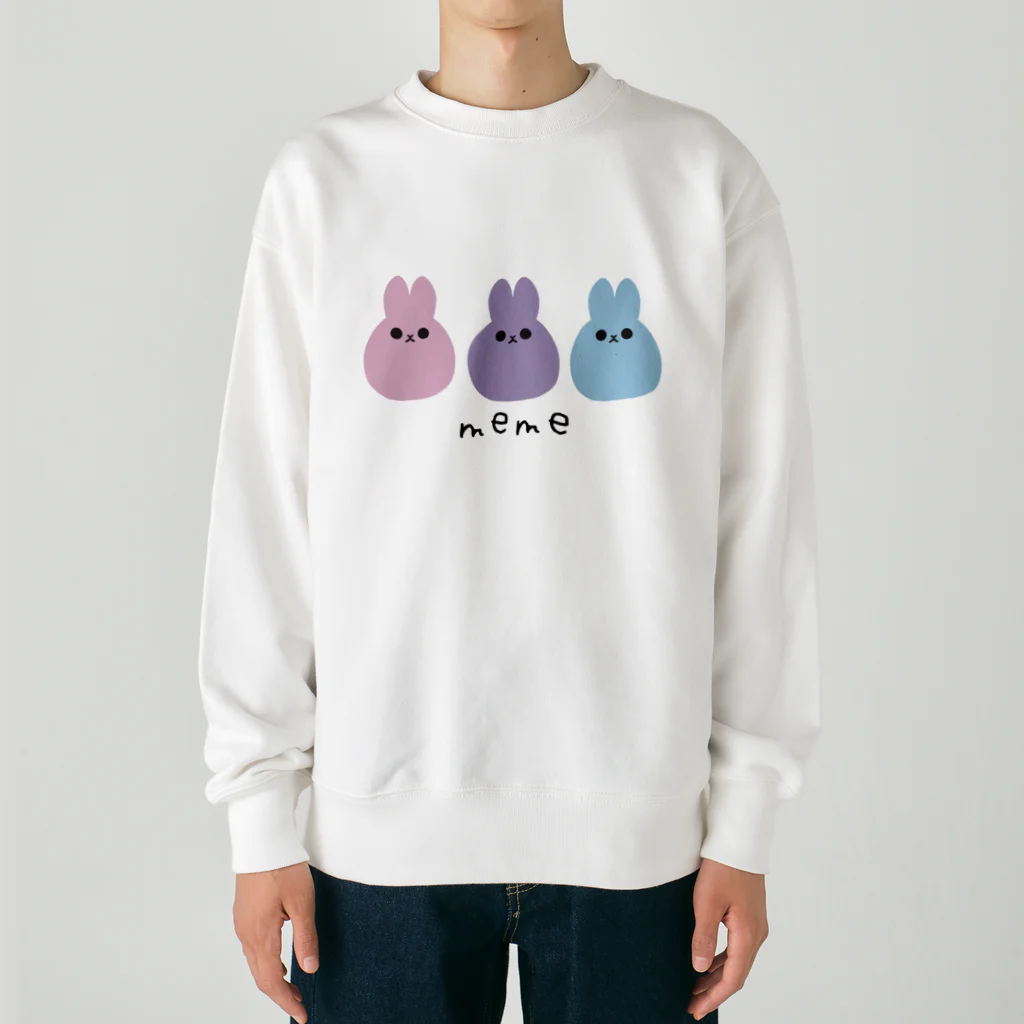 nagiのmemeが3匹（夢カワパステル） Heavyweight Crew Neck Sweatshirt