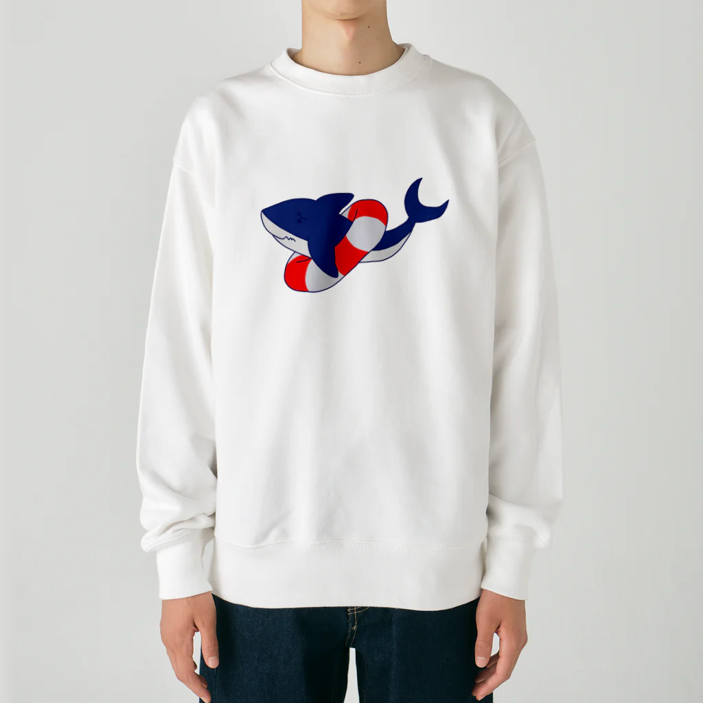 kazukiboxのサメくんは、泳げない。 Heavyweight Crew Neck Sweatshirt