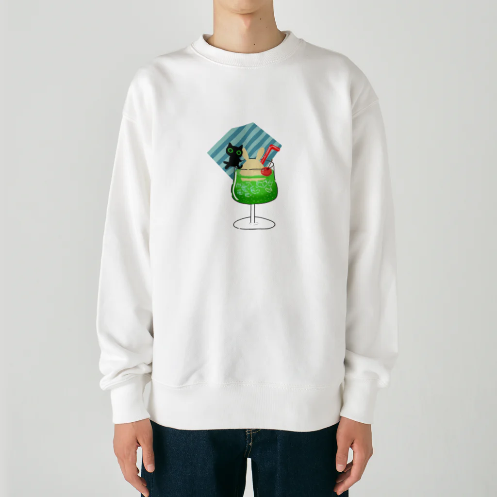 SHOP ベアたんのシュワシュワ　フチネコさん Heavyweight Crew Neck Sweatshirt