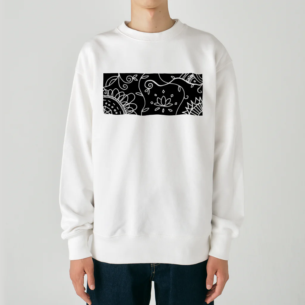 maru houseのアジアン風モノクロ Heavyweight Crew Neck Sweatshirt