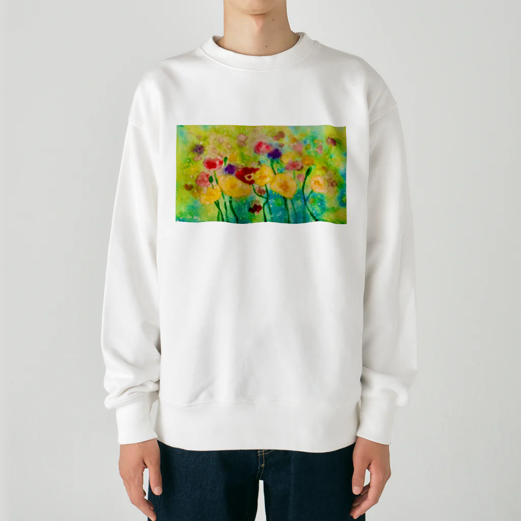 星の銀貨（アナログイラスト）のanxiety  Heavyweight Crew Neck Sweatshirt