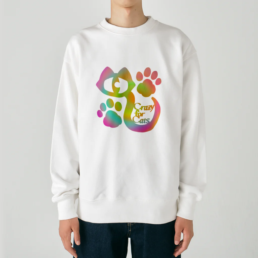 Charamaru Marketのシュール猫（カラフル） Heavyweight Crew Neck Sweatshirt