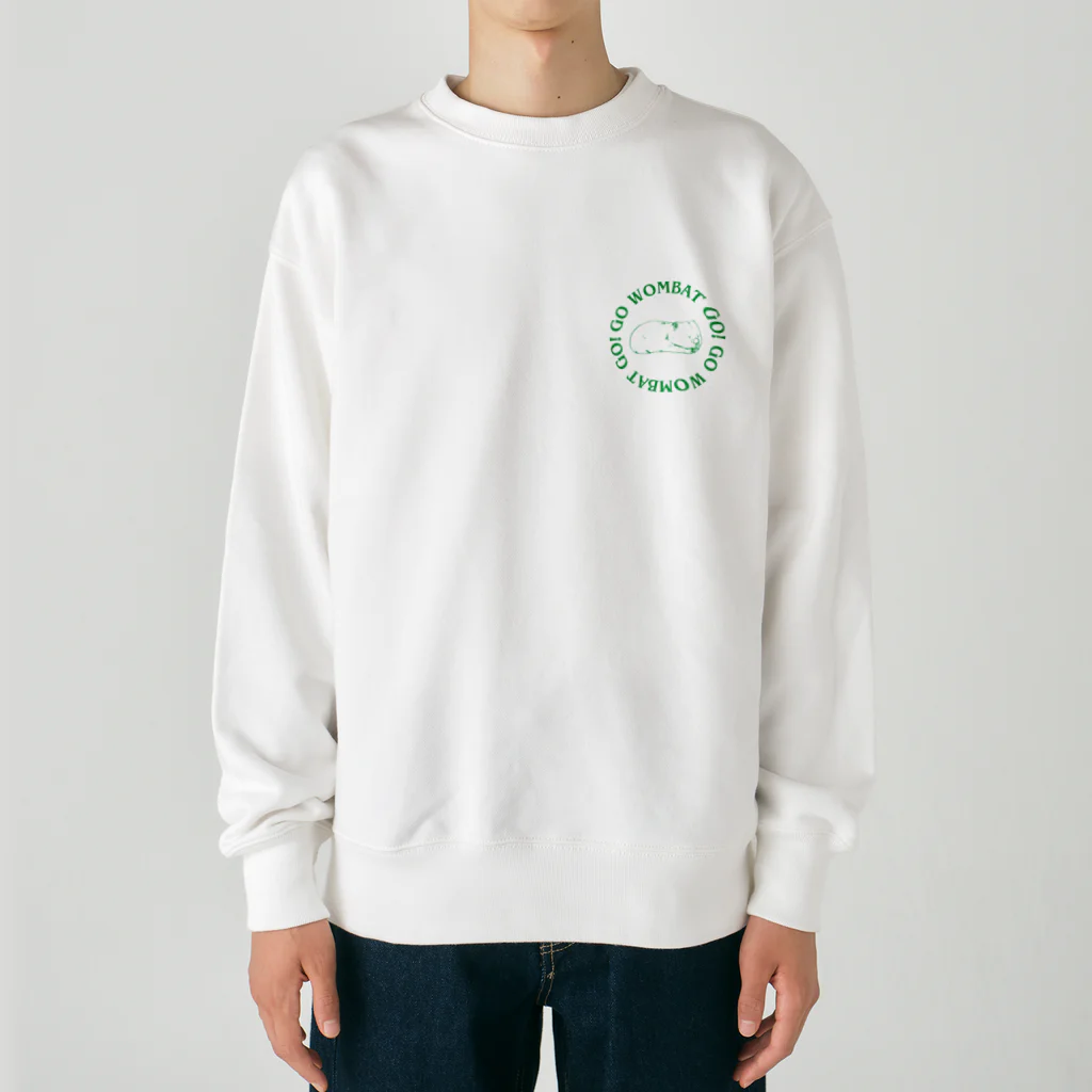 WOMBAT LOVERS CLUBのゴーゴーウォンバット(表裏プリント) Heavyweight Crew Neck Sweatshirt