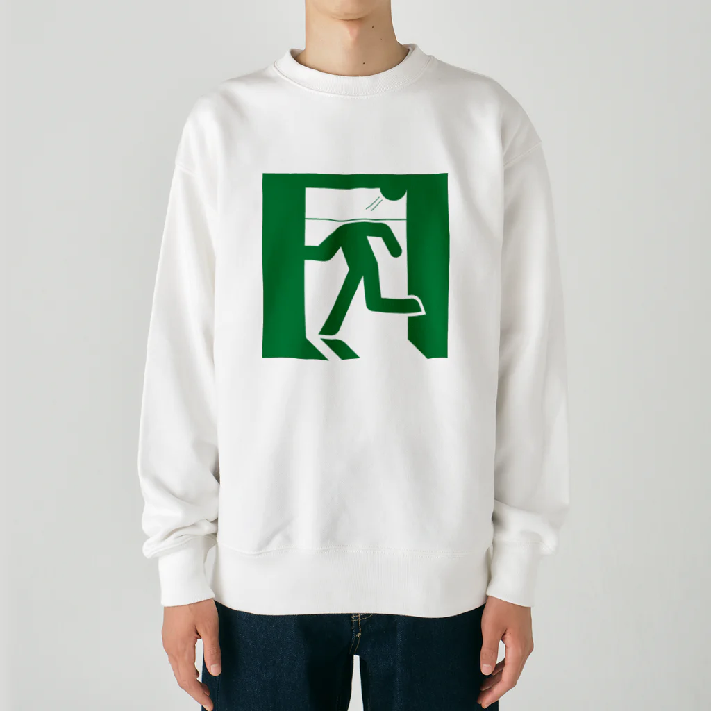 Hungry Freaksの【ホラーな公共サイン】恐怖の非情口 Heavyweight Crew Neck Sweatshirt