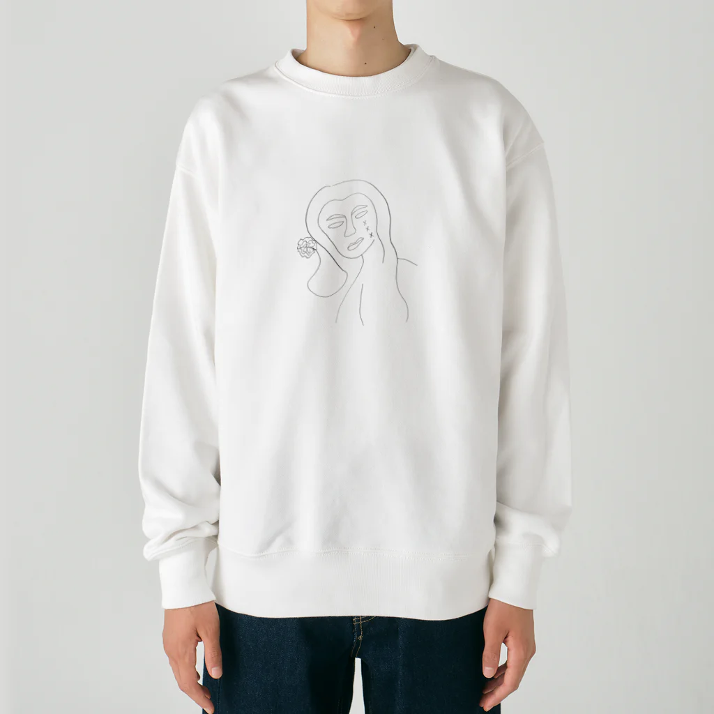 いもむしくんの線画 Heavyweight Crew Neck Sweatshirt