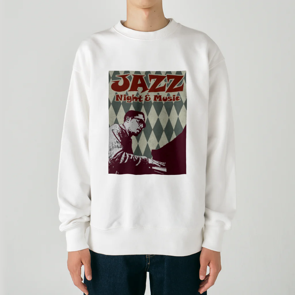 Hungry FreaksのJAZZ: Night & Music Heavyweight Crew Neck Sweatshirt