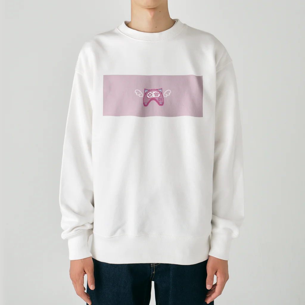 kodo_kodoの猫耳コントローラー（ピンク） Heavyweight Crew Neck Sweatshirt