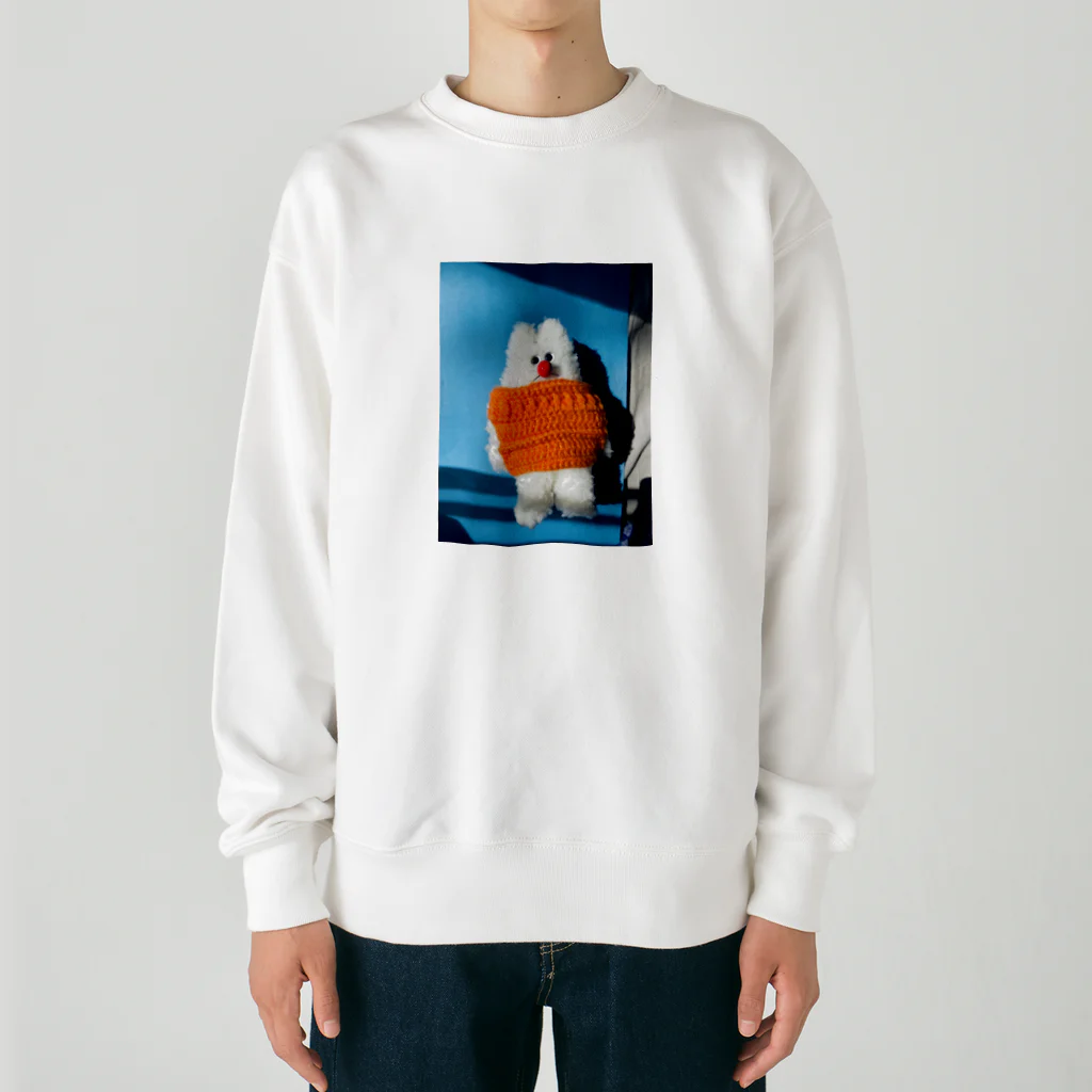 HARUNA AOKIのしゃぼんぼん・朝焼けのオレンジニット Heavyweight Crew Neck Sweatshirt