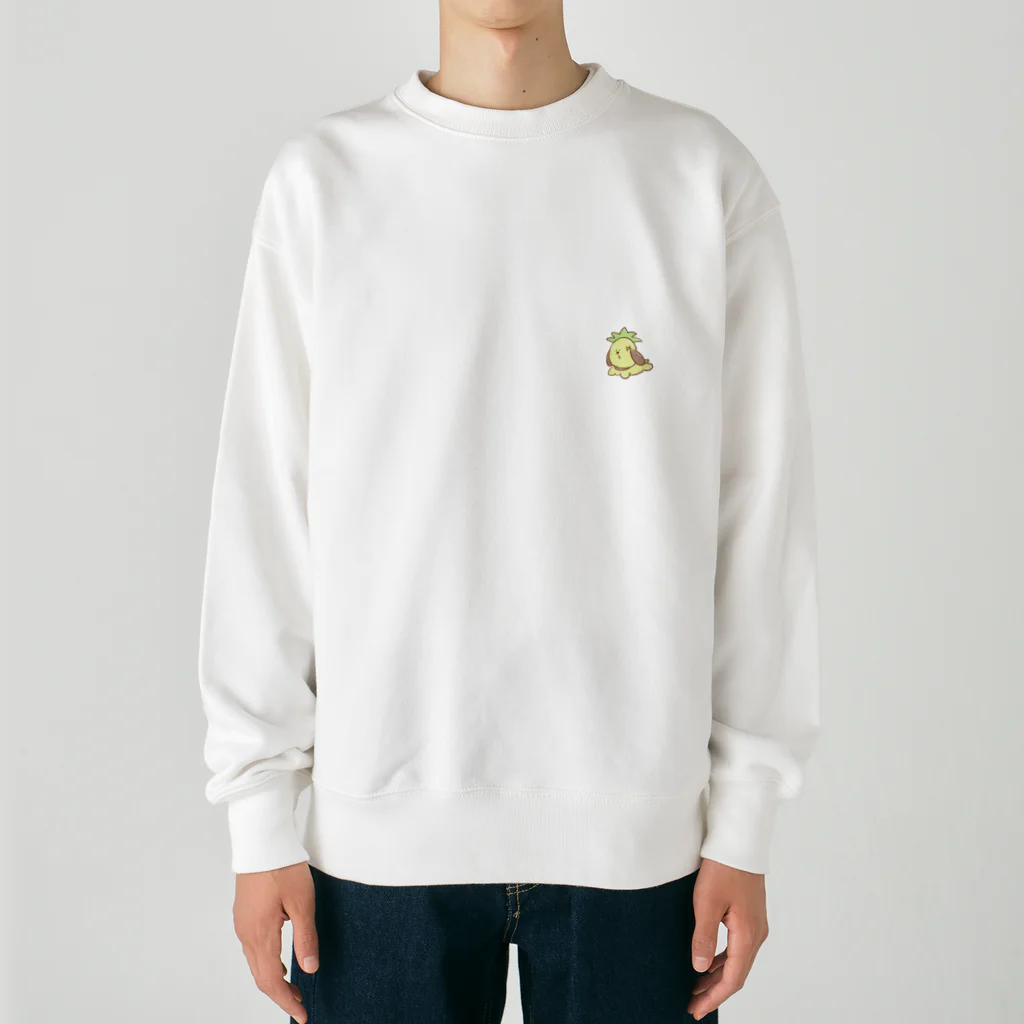 パイナップルという犬のはしるはしるパイナップル Heavyweight Crew Neck Sweatshirt