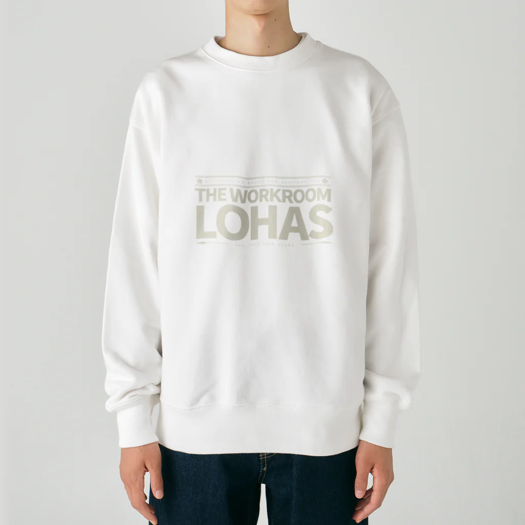 就労継続支援B型事業所 LOHAS -ロハス-のロハスロゴ　白 Heavyweight Crew Neck Sweatshirt