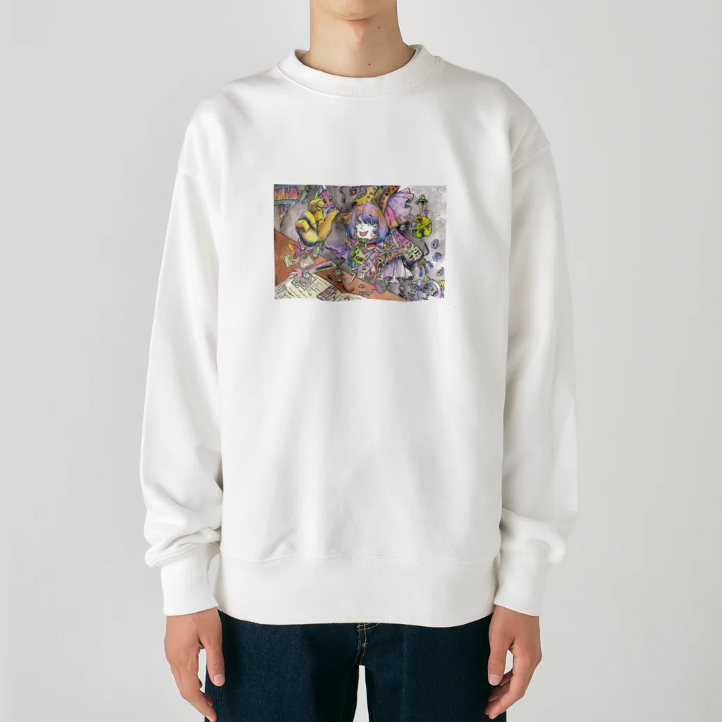 春のたけのこのメカメカ女の子 Heavyweight Crew Neck Sweatshirt