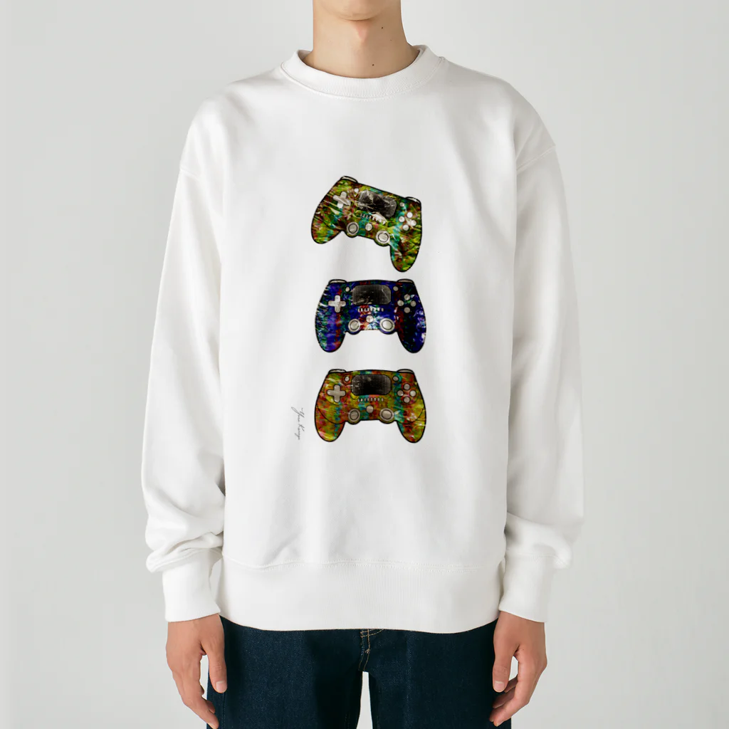 水母よるのvinyl controller Heavyweight Crew Neck Sweatshirt