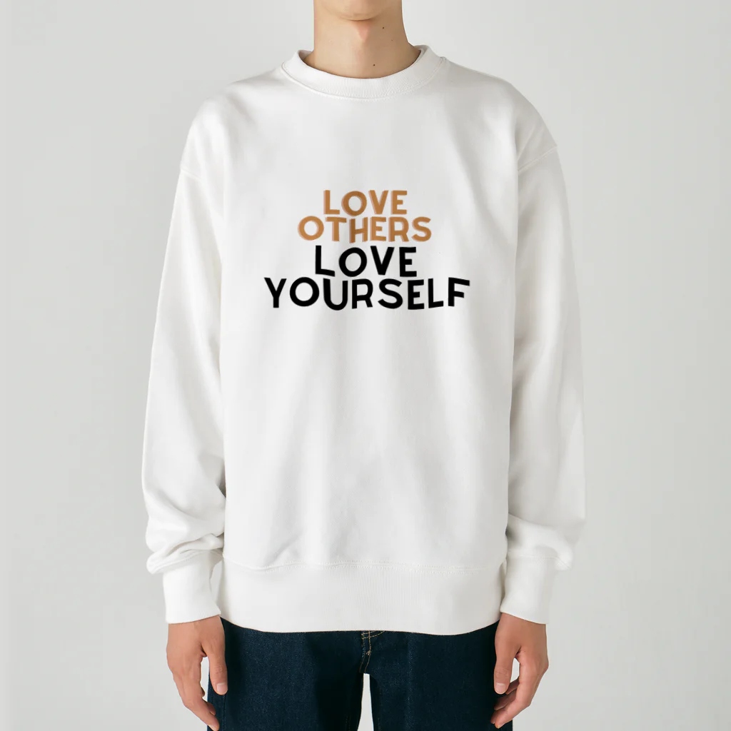 StudioKurokikuの自己愛のメッセージ: Love Others Love Yourself ヘビーウェイトスウェット