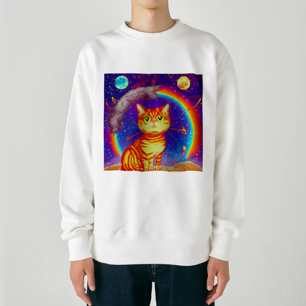 Space_Catsのスペースキャット Heavyweight Crew Neck Sweatshirt