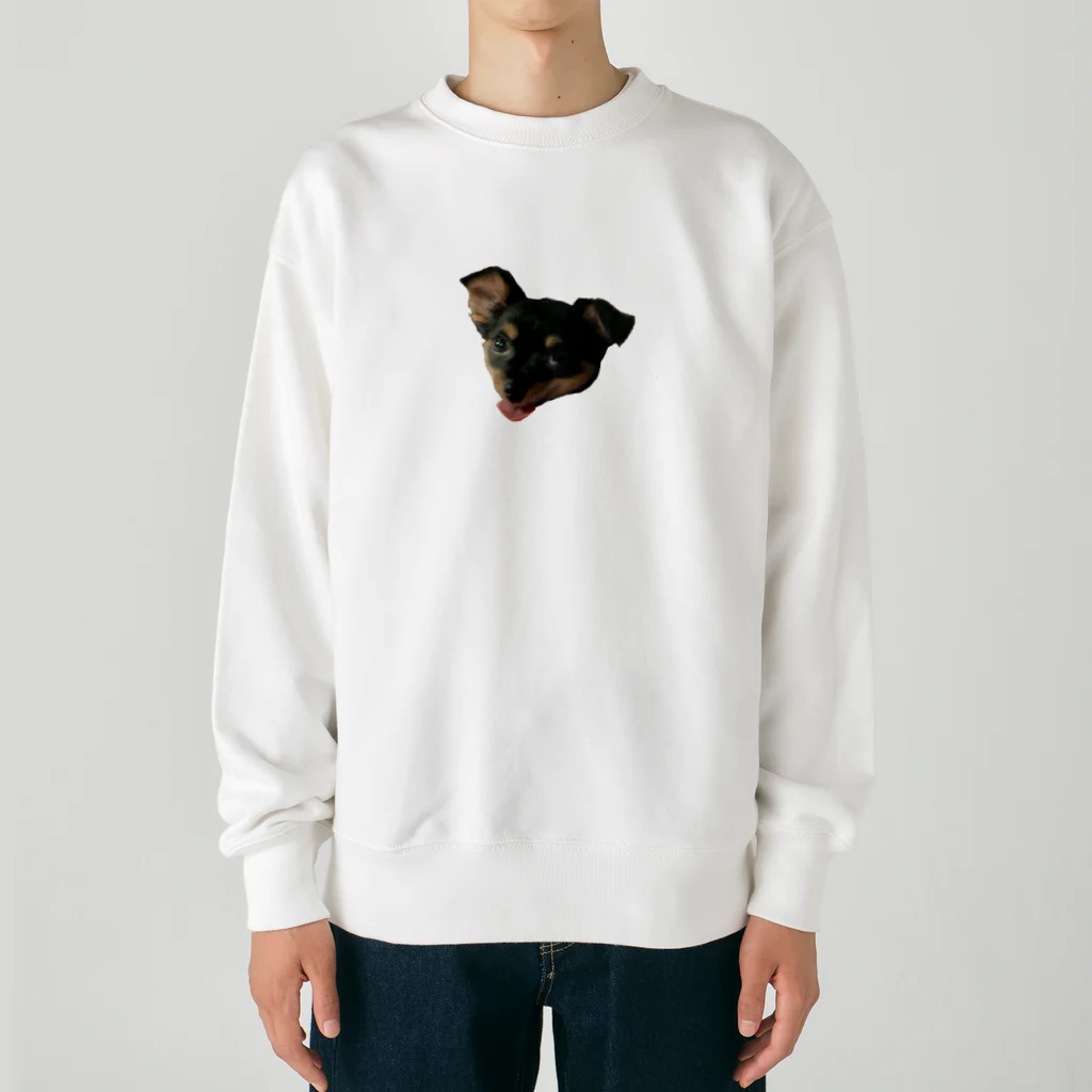 imodolmame_shopのおもしろ顔のこまめちゃん Heavyweight Crew Neck Sweatshirt