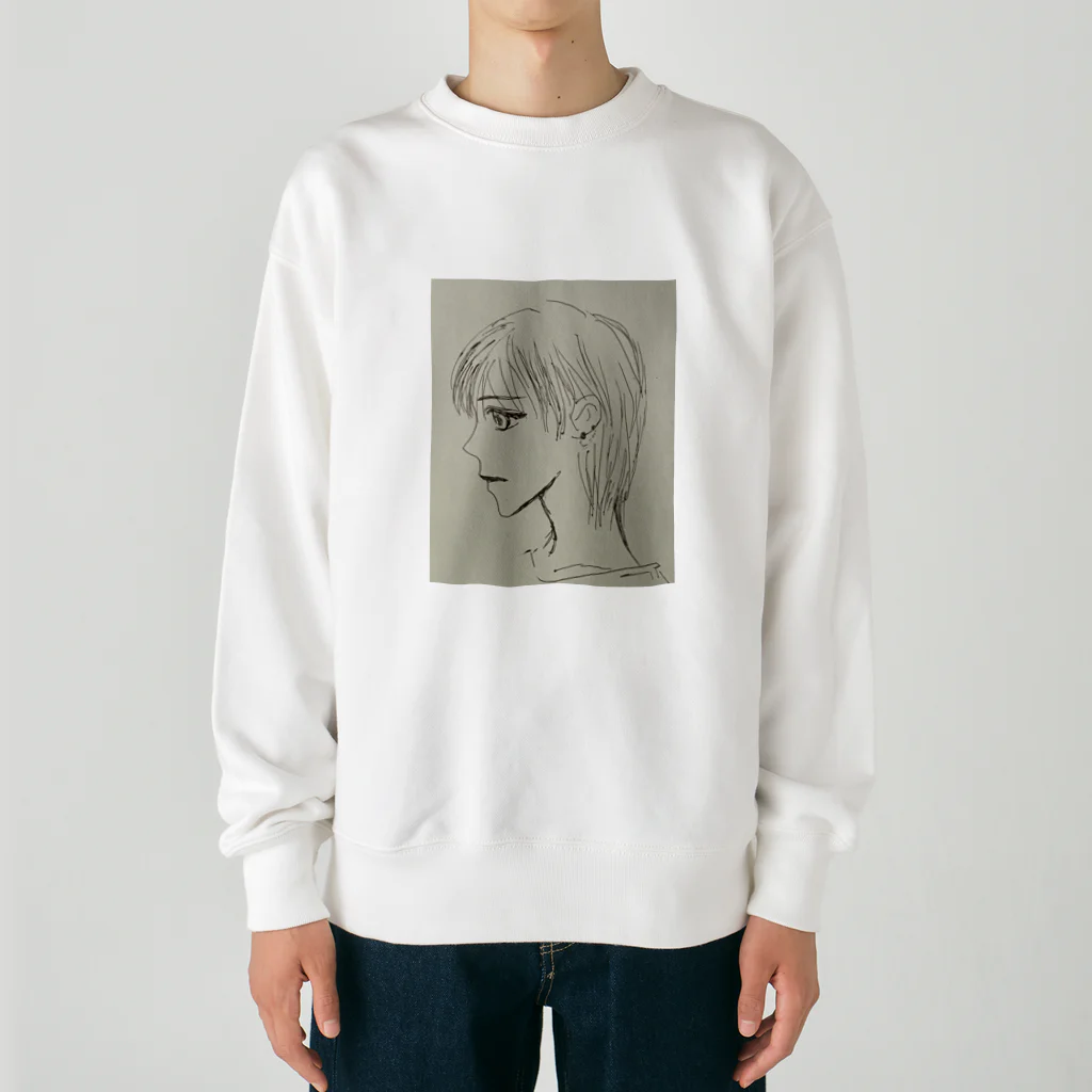 うさみみツインズᕱ⑅ᕱ .｡ഒの物憂げくん Heavyweight Crew Neck Sweatshirt