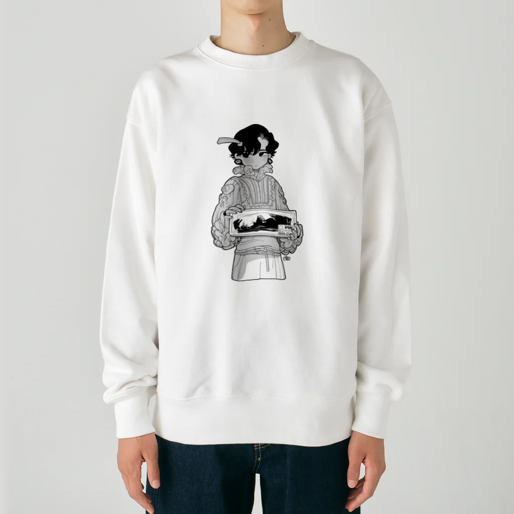 遠く静かな森の頬の虚無肉宣伝　2023年美少年展 Heavyweight Crew Neck Sweatshirt