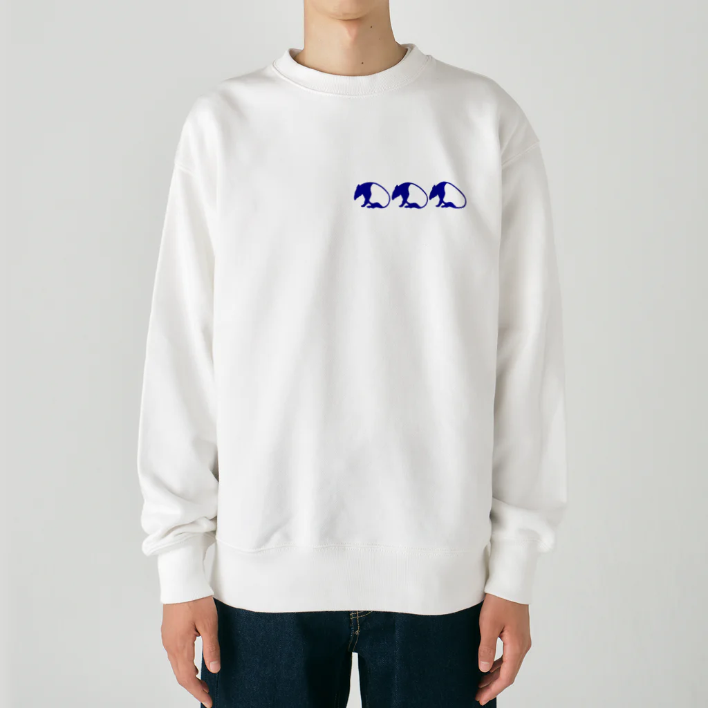 οοhanaοο　カラフルマレーバクのシンプルマレーバク　ネイビーライン Heavyweight Crew Neck Sweatshirt