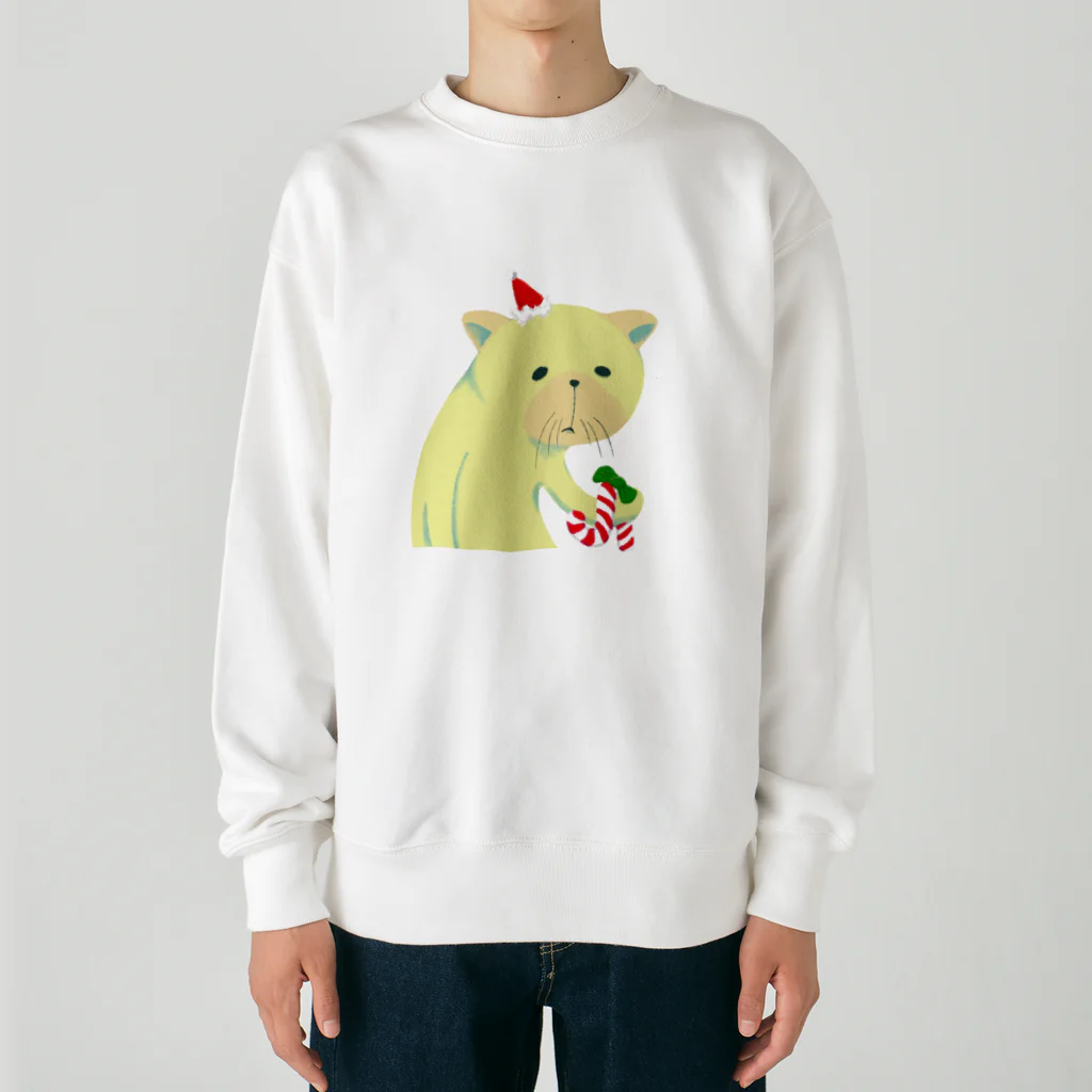 meiyueのつかれたねこはXmas Heavyweight Crew Neck Sweatshirt