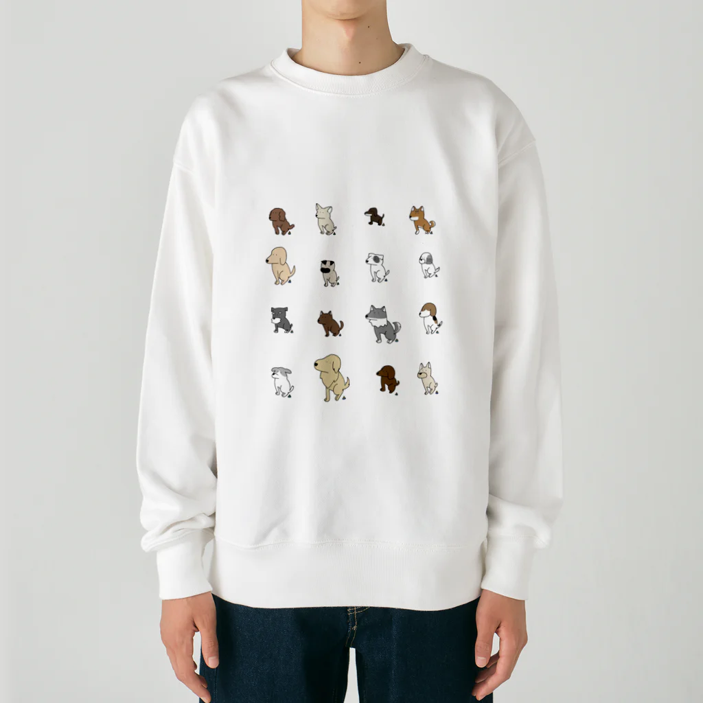 すしマウンテンのにじいろうんちをするいろんなわんこ Heavyweight Crew Neck Sweatshirt